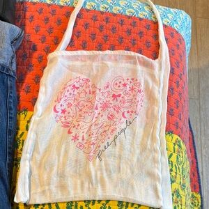 Free People Pink Heart Design Tote